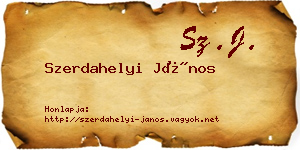 Szerdahelyi János névjegykártya