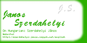 janos szerdahelyi business card