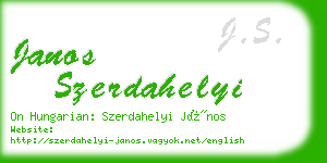 janos szerdahelyi business card